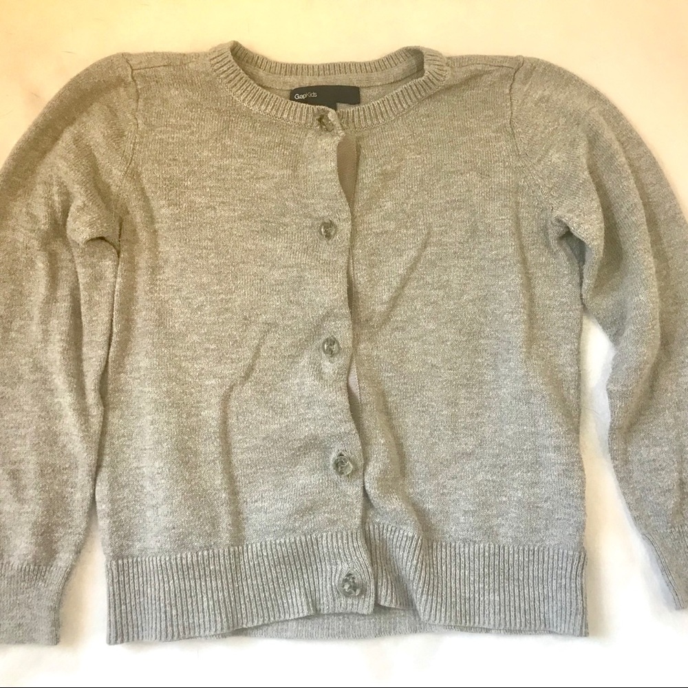 Gap kids gray crew neck cardigan